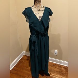 Dark green midi dress size XL
